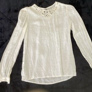 Christian Dior Vintage Semi-Sheer Off-White Summer Top Blouse size 6